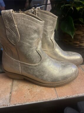 Mia kids Metallic Cowboy Boots - Gold